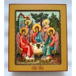 Рукописная икона Святой Троицы